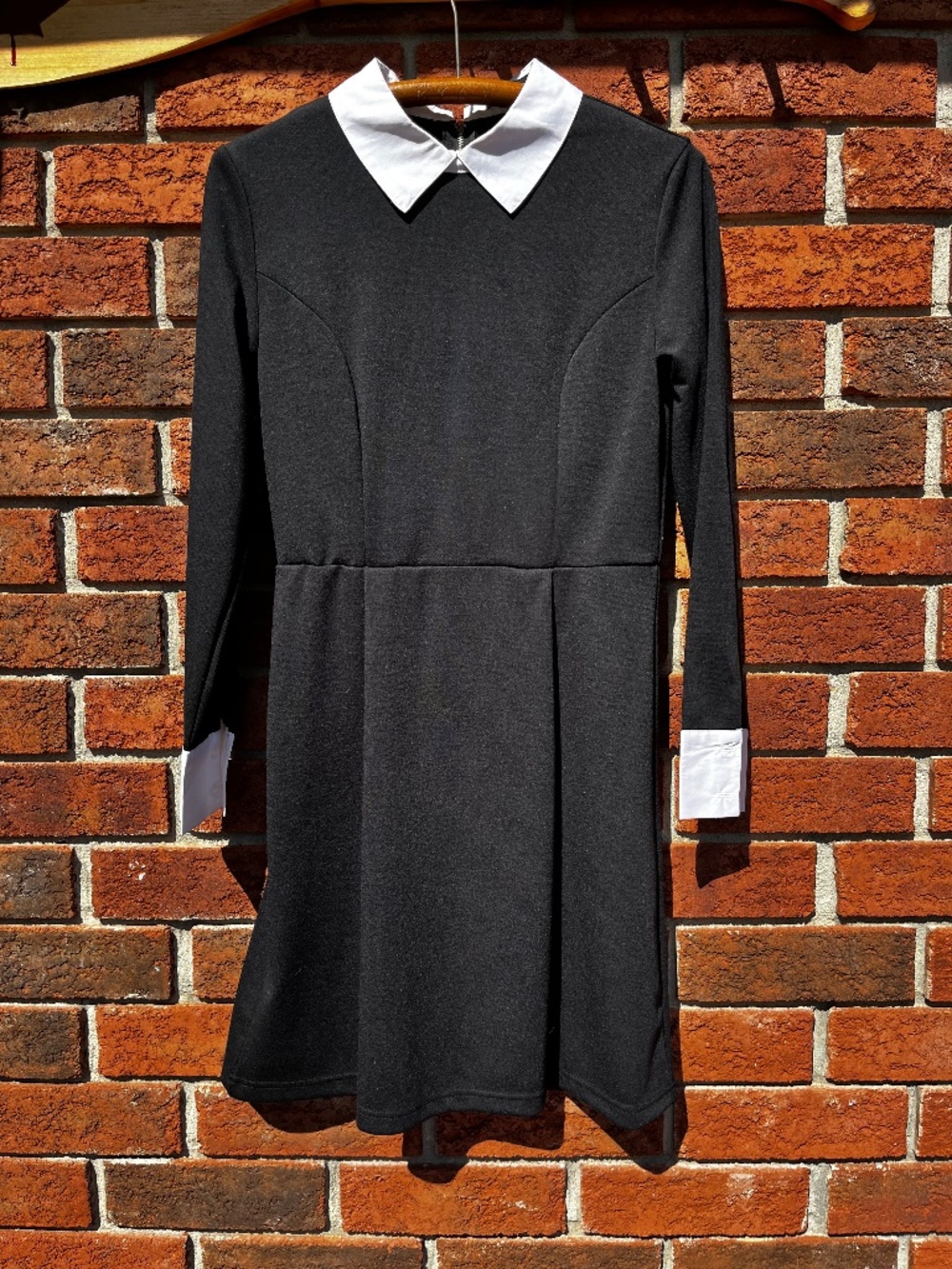 ASOS Wednesday Inspired Black with White Lapels and Cuffs Dress